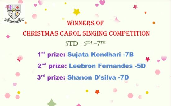 WINNERS OF CHRISTMAS COMPETION (DECEMBER 2020)